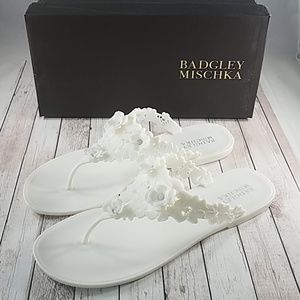 Badgley Mischka Bali Jelly Flip Flop Ivory 10